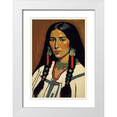 The Daughter Of Ashok White Modern Wood Framed Art Print with Double Matting by Treechild