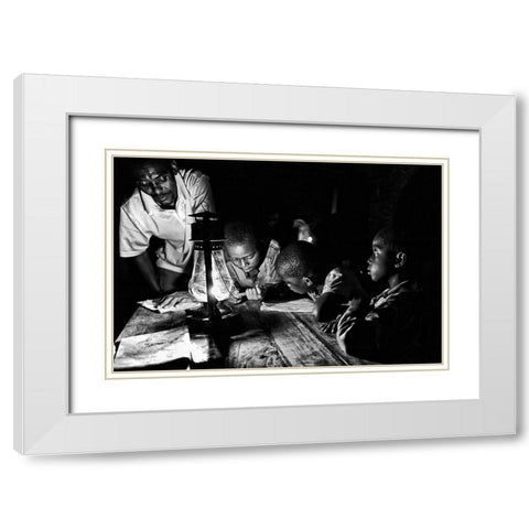 Untitled White Modern Wood Framed Art Print with Double Matting by Mirzaie, Foad