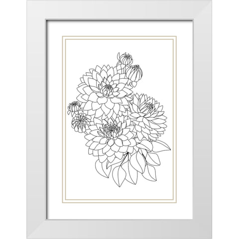 Pacey bouquet in black and white White Modern Wood Framed Art Print with Double Matting by Laiz Blursbyai, Rosana
