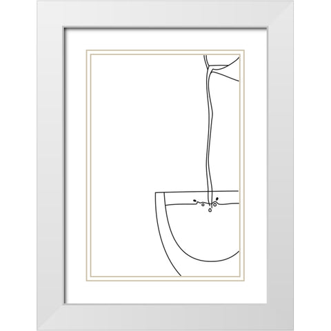 Pouring coffee line art White Modern Wood Framed Art Print with Double Matting by Laiz Blursbyai, Rosana