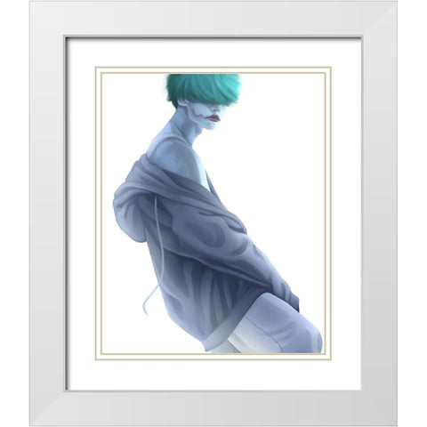Rajiv White Modern Wood Framed Art Print with Double Matting by Griesel, Jolene