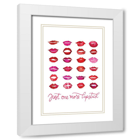 Just one more lipstick White Modern Wood Framed Art Print with Double Matting by Laiz Blursbyai, Rosana
