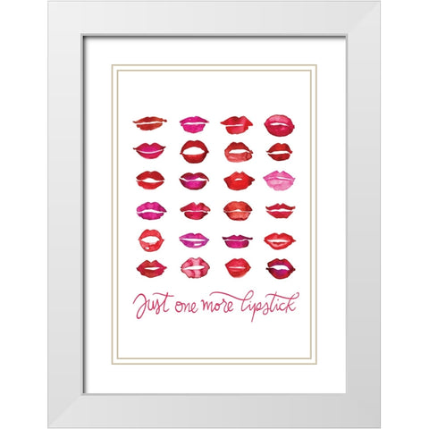 Just one more lipstick White Modern Wood Framed Art Print with Double Matting by Laiz Blursbyai, Rosana