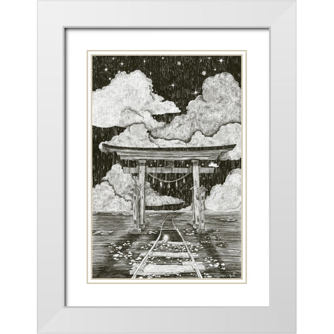 Journey UNkn_own White Modern Wood Framed Art Print with Double Matting by Joseph, Mary
