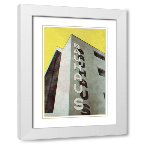 Bauhaus Dessau architecture in vintage magazine style White Modern Wood Framed Art Print with Double Matting by Laiz Blursbyai, Rosana