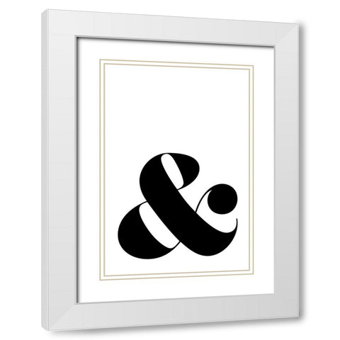 Scandi ampersand White Modern Wood Framed Art Print with Double Matting by Laiz Blursbyai, Rosana