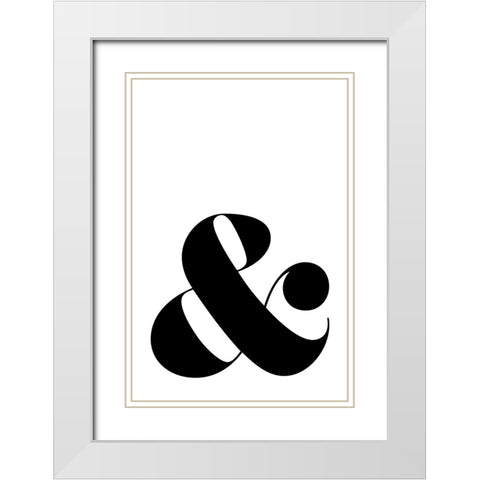 Scandi ampersand White Modern Wood Framed Art Print with Double Matting by Laiz Blursbyai, Rosana