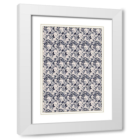 Water Color Pattern White Modern Wood Framed Art Print with Double Matting by Treechild