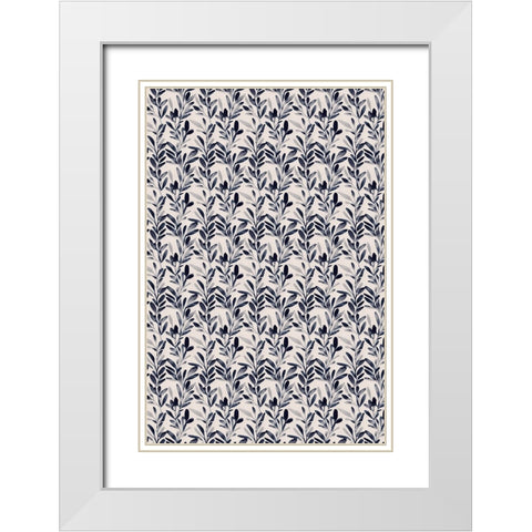Water Color Pattern White Modern Wood Framed Art Print with Double Matting by Treechild