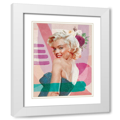 Marilyn is Back White Modern Wood Framed Art Print with Double Matting by Demir, Aylin