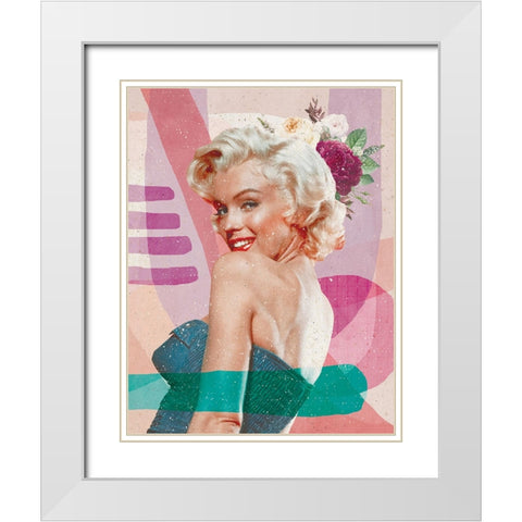 Marilyn is Back White Modern Wood Framed Art Print with Double Matting by Demir, Aylin