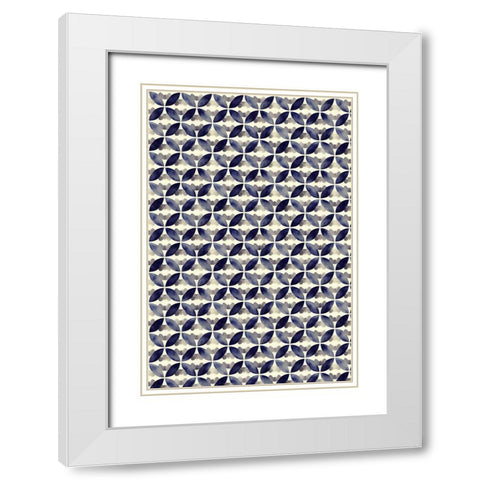 Round Watercolor Pattern White Modern Wood Framed Art Print with Double Matting by Treechild