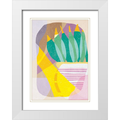 Plant in the Sun White Modern Wood Framed Art Print with Double Matting by Demir, Aylin