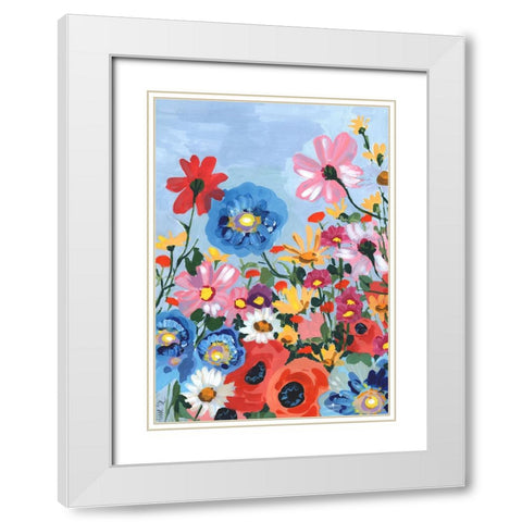 Meadow In June White Modern Wood Framed Art Print with Double Matting by Zwara, Ania