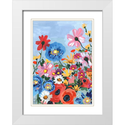 Meadow In June White Modern Wood Framed Art Print with Double Matting by Zwara, Ania