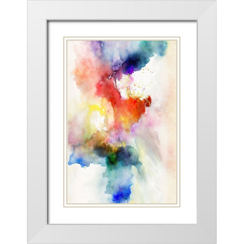 Smoking Glass White Modern Wood Framed Art Print with Double Matting by Mauro