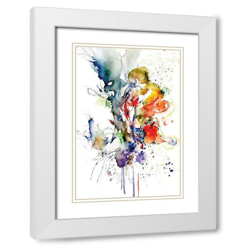 Abstract shape White Modern Wood Framed Art Print with Double Matting by Mauro