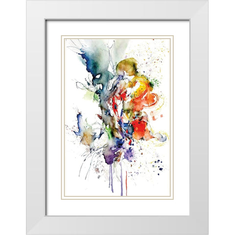 Abstract shape White Modern Wood Framed Art Print with Double Matting by Mauro