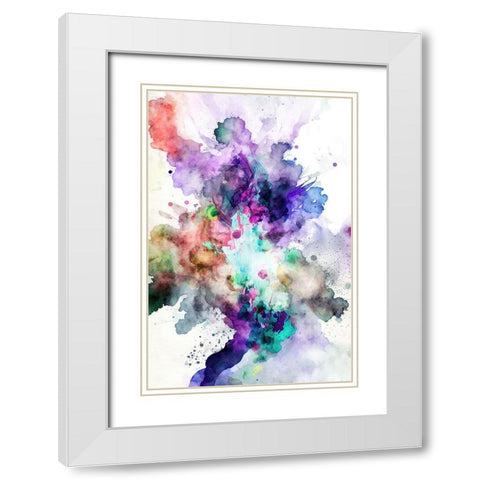 Chromatic Symphony White Modern Wood Framed Art Print with Double Matting by Mauro
