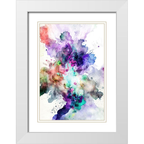Chromatic Symphony White Modern Wood Framed Art Print with Double Matting by Mauro