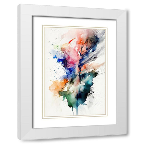 Stranger Shapes White Modern Wood Framed Art Print with Double Matting by Mauro