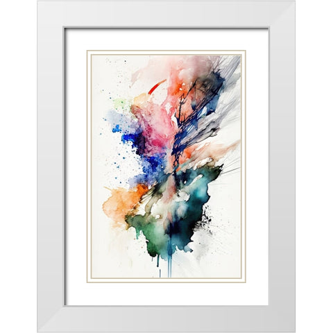 Stranger Shapes White Modern Wood Framed Art Print with Double Matting by Mauro