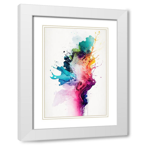 Blissful Chaos White Modern Wood Framed Art Print with Double Matting by Mauro