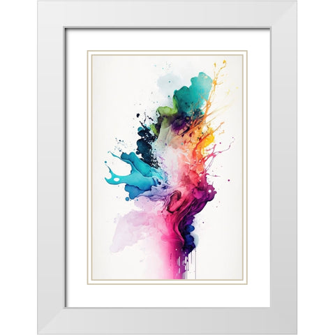 Blissful Chaos White Modern Wood Framed Art Print with Double Matting by Mauro