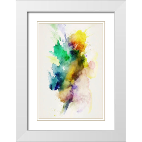 Smoke Drifts White Modern Wood Framed Art Print with Double Matting by Mauro