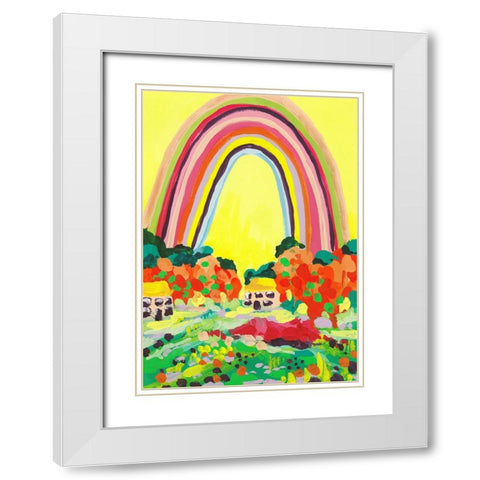 Countryside Rainbow Yellow White Modern Wood Framed Art Print with Double Matting by Zwara, Ania