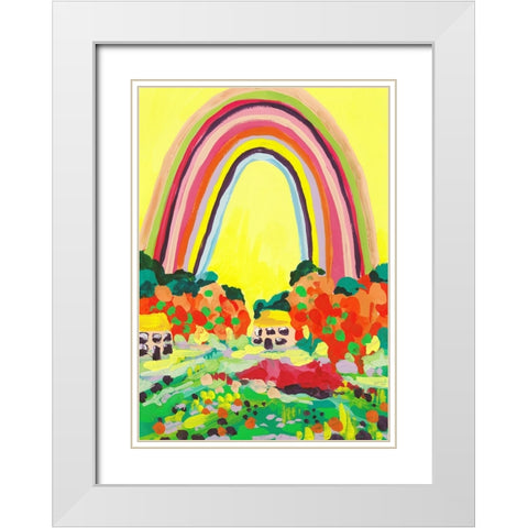 Countryside Rainbow Yellow White Modern Wood Framed Art Print with Double Matting by Zwara, Ania