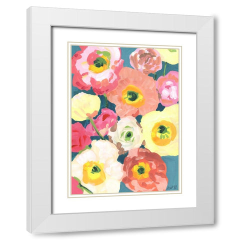 Icelandic Poppies White Modern Wood Framed Art Print with Double Matting by Zwara, Ania