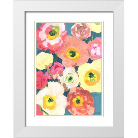 Icelandic Poppies White Modern Wood Framed Art Print with Double Matting by Zwara, Ania