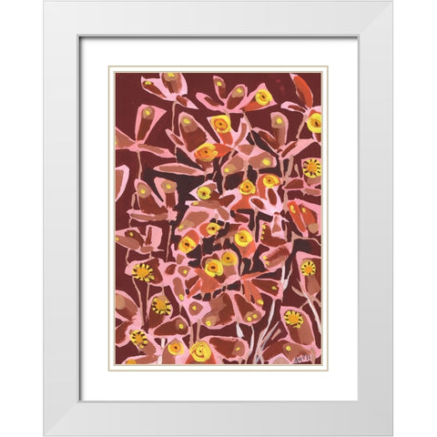 Brown Retro Butterflies White Modern Wood Framed Art Print with Double Matting by Zwara, Ania