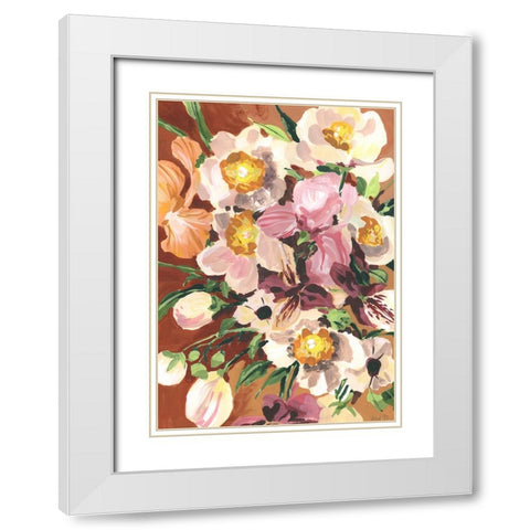 Brown Orchids White Modern Wood Framed Art Print with Double Matting by Zwara, Ania