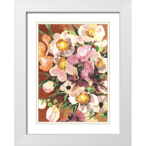 Brown Orchids White Modern Wood Framed Art Print with Double Matting by Zwara, Ania