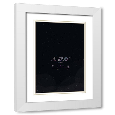 Neon Galaxy White Modern Wood Framed Art Print with Double Matting by Thai, Xuan
