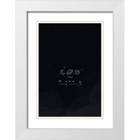 Neon Galaxy White Modern Wood Framed Art Print with Double Matting by Thai, Xuan