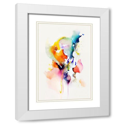 Sound of Color White Modern Wood Framed Art Print with Double Matting by Mauro
