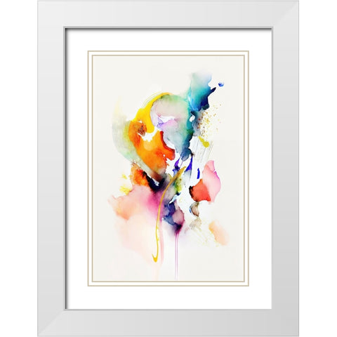 Sound of Color White Modern Wood Framed Art Print with Double Matting by Mauro