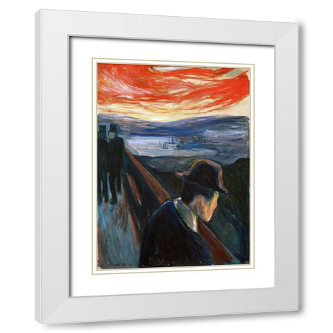 Despair White Modern Wood Framed Art Print with Double Matting by Pictufy
