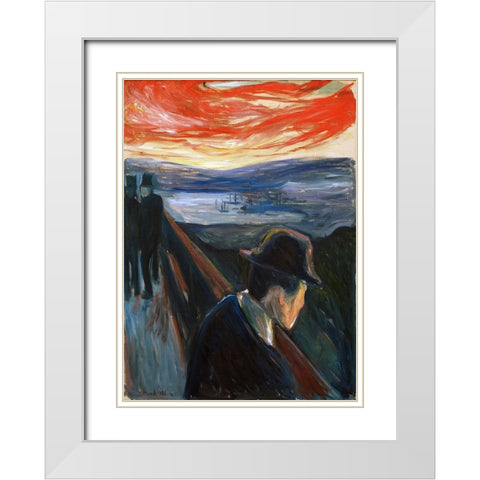 Despair White Modern Wood Framed Art Print with Double Matting by Pictufy