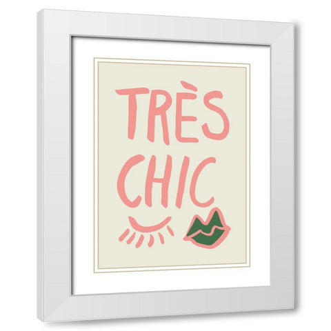 Tres Chic White Modern Wood Framed Art Print with Double Matting by Pictufy Studio