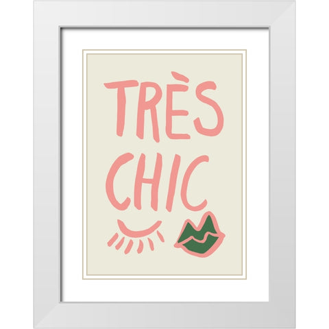 Tres Chic White Modern Wood Framed Art Print with Double Matting by Pictufy Studio