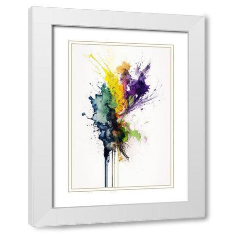 Color Splash White Modern Wood Framed Art Print with Double Matting by Mauro