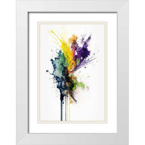 Color Splash White Modern Wood Framed Art Print with Double Matting by Mauro