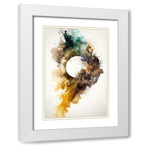 Sunburst in Autumn White Modern Wood Framed Art Print with Double Matting by Mauro