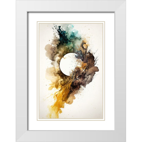 Sunburst in Autumn White Modern Wood Framed Art Print with Double Matting by Mauro
