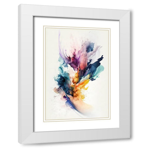 Whispers of Color White Modern Wood Framed Art Print with Double Matting by Mauro