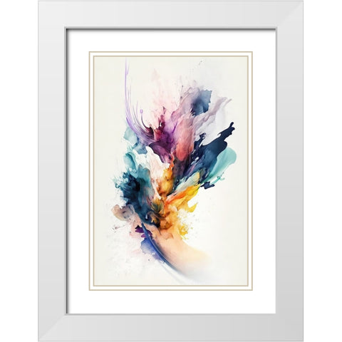 Whispers of Color White Modern Wood Framed Art Print with Double Matting by Mauro